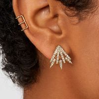 Fashion Alloy Rhinestone Geometric Claws Shape Alloy Stud Earrings main image 3