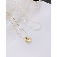 Stainless Steel Titanium Steel Fashion Plating Geometric Natural Freshwater Pearl Necklace main image 4