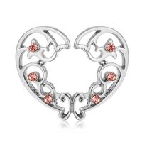 Pierced Perforation Heart-shaped Diamond Alloy Nipple Ring Jewelry sku image 1