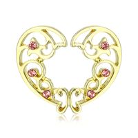 Pierced Perforation Heart-shaped Diamond Alloy Nipple Ring Jewelry sku image 2