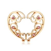 Pierced Perforation Heart-shaped Diamond Alloy Nipple Ring Jewelry sku image 3
