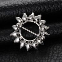 Fashion Stainless Steel Piercing Jewelry Sun Flower Round Alloy Nail sku image 1