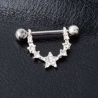 Fashion Star Shaped Inlaid Zircon Alloy Piercing Jewelry Nipple Ring sku image 1