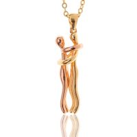 New Simple Copper Plated Real Gold Love Hug Cute Necklace sku image 2