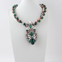 New Baroque Exaggerated Full Diamond Hand-woven Necklace Ladies sku image 1