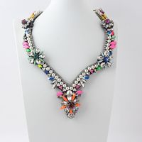New Baroque Exaggerated Full Diamond Hand-woven Necklace Ladies sku image 2