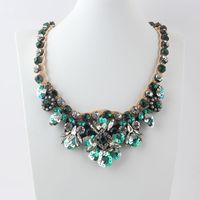 New Baroque Exaggerated Full Diamond Hand-woven Necklace Ladies sku image 12