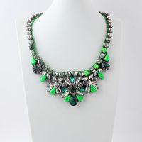New Baroque Exaggerated Full Diamond Hand-woven Necklace Ladies sku image 13