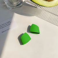 Nuevos Pendientes De Tuerca De Aleación Geométrica Verde Simple Para Mujer sku image 1