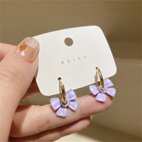 Fashion Spring Retro Bow Dot Alloy Earrings Female sku image 2