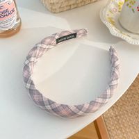 Candy-colored Sponge Wide-brimmed Plaid Headband Accessories sku image 1