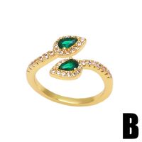 Zircon Pearl Ring New Index Finger Copper Ring Female sku image 2