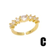 Zircon Pearl Ring New Index Finger Copper Ring Female sku image 3