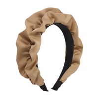 Retro Solid Color Satin Cloth Pleated Headband sku image 1