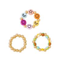 Ethnic Style Color Beaded Smiley Star Fashion Alloy Ring Set sku image 1
