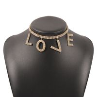 Übertriebene Liebe Voller Diamant Geometrische Legierung Halsband Halskette Weiblich sku image 2