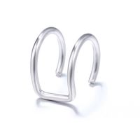 Fashion Diamond-encrusted C-shaped Alloy Earbone Clips sku image 1