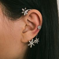 Fashion Long Asymmetrical Tassel Diamond Ear Clips Without Ear Holes sku image 10
