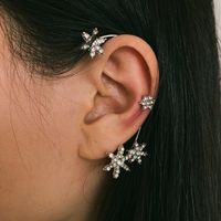 Clips De Oreja De Diamantes De Borla Asimétrica Larga De Moda Sin Agujeros Para Las Orejas sku image 10