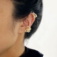 Fashion Long Asymmetrical Tassel Diamond Ear Clips Without Ear Holes sku image 22