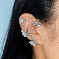 Clips De Oreja De Diamantes De Borla Asimétrica Larga De Moda Sin Agujeros Para Las Orejas sku image 21