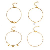 New Multi-layer Heart-shaped Butterfly Bohemian Anklet Four-piece Set sku image 5