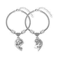 Fashion Stitching Heart Alloy Heart-shaped Engraved Letter Bracelet sku image 2