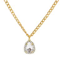 New Micro-encrusted Zircon Water Drop Pendant Alloy Necklace sku image 5