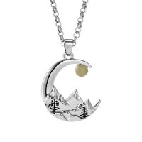 New Moon Cat On The Moon Clavicle Chain Alloy Necklace Wholesale sku image 6