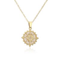 New 18k Gold-plated Copper Micro-inlaid Zircon Pendant Copper Necklace sku image 1