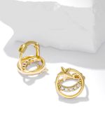 Boucles D&#39;oreilles En Zircon De Cuivre Accompagnées D&#39;une Étoile Et D&#39;une Lune À La Mode main image 5