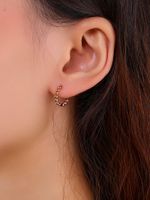 Fashion Simple Geometric Bead Chain Copper Hoop Earrings main image 3