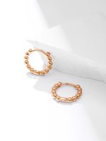 Fashion Simple Geometric Bead Chain Copper Hoop Earrings main image 5