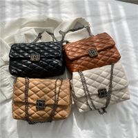 New Fashion Geometric Chain Rhombus Embossed Messenger Bag 26*17*10cm main image 5