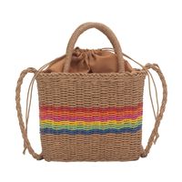 Summer Small Bag Women's Casual Straw Bucket Bag 23*19*8cm main image 6