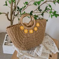 Women's New Large-capacity Portable Vegetable Basket Straw Bag 40*25*8cm main image 1