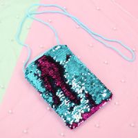 New Mermaid Sequin Coin Purse Messenger Children's Small Square Bag 20*13.2 main image 3