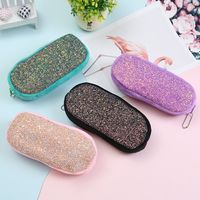 New Sequin Solid Color Cosmetic Storage Stationery Pencil Bag main image 1