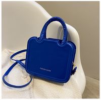 New Fashion Solid Color Portable Square One-shoulder Messenger Bag19.5*16.5*6.5cm sku image 1
