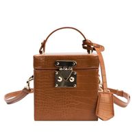 New Crocodile Pattern Box Shoulder Handbag 13.5*14*13.5 sku image 3