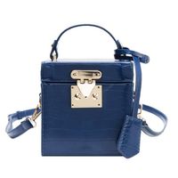 New Crocodile Pattern Box Shoulder Handbag 13.5*14*13.5 sku image 1