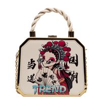 New Trendy Printing Chain Messenger Bag Portable Box Small Square Bag 18*15*7cm sku image 2