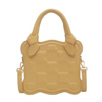 Summer New Fashion Solid Color Embossed Hand-held Small Square Bag 20*18*6.5cm sku image 2