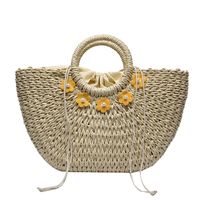 Women's New Large-capacity Portable Vegetable Basket Straw Bag 40*25*8cm sku image 1
