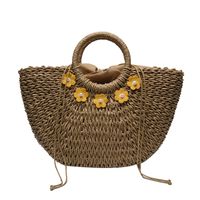 Women's New Large-capacity Portable Vegetable Basket Straw Bag 40*25*8cm sku image 2