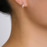 Fashion Copper Micro-inlaid Zircon Horse Eye Pendant Tassel Pierced Earrings sku image 1