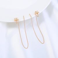 A Pair Of New Fashion Copper Zircon Eight-pointed Star Earrings With Tassel Pierced Earrings main image 11