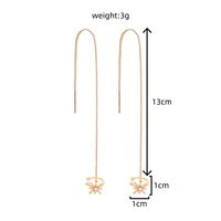 A Pair Of New Fashion Copper Zircon Eight-pointed Star Earrings With Tassel Pierced Earrings main image 12