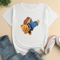 Hip-hop Bear Print Loose Casual T-shirt main image 5