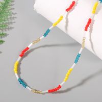 Creative Color Beaded Crystal Woven Necklace main image 5